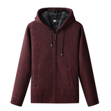 Hoodie-Cardigan mit Kapuze für lässige Eleganz – Weinrot