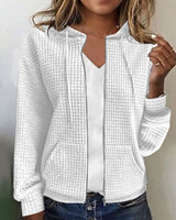 Lara – lässiger cardigan mit taschen – Weiß
