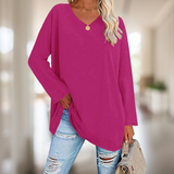 Glamora - Langes, lockeres Hemd – Warmes Rosa