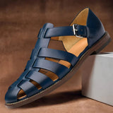 Hubert - Sommersandalen aus Leder für Männer – Blau