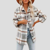 Hüftlanges Hemdjacke - Michelle – Hellgrau