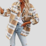 Hüftlanges Hemdjacke - Michelle – Braun