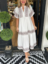 Hanna - Elegantes Boho-Kleid – Weiß (Fast ausverkauft)