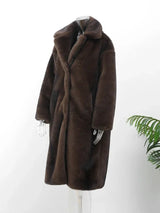Langer Damen Wintermantel – Braun