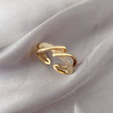 Personalisierter geometrischer verstellbarer Ring – Goldene