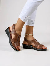 Tessa | Leicht Verstellbar Sandalen – Braun