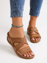 Eva | Konturiertes Fußbett Gepolstert Sandalen – Braun