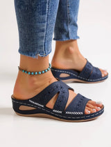 Eva | Konturiertes Fußbett Gepolstert Sandalen – Blau