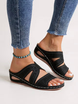 Eva | Konturiertes Fußbett Gepolstert Sandalen – Schwarz