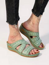 Eva | Konturiertes Fußbett Gepolstert Sandalen – Grün