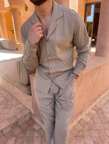 Herren Leinenanzug - Eleganz und Leichtigkeit für den Sommer – Khaki