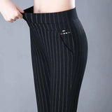 Hochtaillierte Leggings in Stretch-Passform mit Faux-Taschen – Streifen