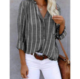 Claudia | Gestreifte Casual-Bluse – Grau