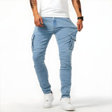 Bequeme Stretch Cargohose Herren – Blau