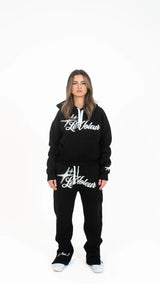 LT2 Unisex Hoodie und Jogginghosen Set – Schwarz/Weiß