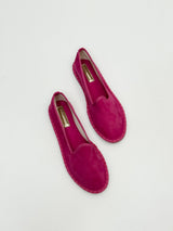 Fri | Damen Friulanische Samt-Schuhe – Weiche Samt Hausschuhe – Fuchsia