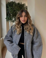 Mila - Woll-Jacke – Dunkelgrau