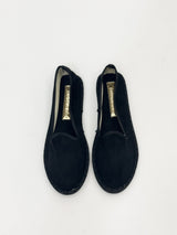 Fri | Damen Friulanische Samt-Schuhe – Weiche Samt Hausschuhe – Schwarz
