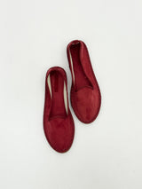 Fri | Damen Friulanische Samt-Schuhe – Weiche Samt Hausschuhe – Rot