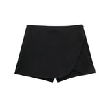 Damen Hohe Taille mit Shorts Mini Röck – Schwarz