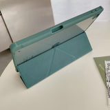 Origami iPad-Hülle aus Silikon – FlexFold Smart Case – Dunkelgrün