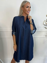 Sevira | Legere Denim-Kleid – Dunkelblau