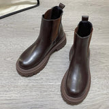 Halbhohe stiefel mit verstellbarem knöchel für damen – Braun