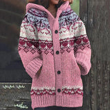 Gemütlicher Damen-cardigan mit knopfverschluss – Rosa