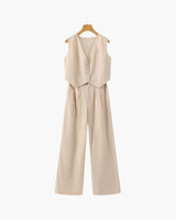 Lenaya – Zweiteiliger Leinen Anzug – Beige