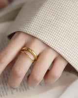 Aria | Gold Ton Glänzen Unendlicher Bandring – Gold