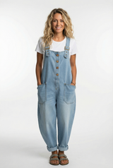 Noelia™ - Vielseitiger verstellbarer Schnallen-Jeansoverall – Hellblau