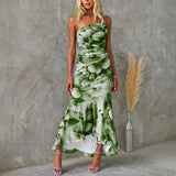 Tiffany - Geblümtes Midikleid – Grün