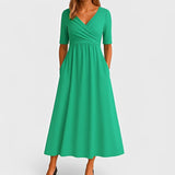 Piper - Midikleid mit kurzen Ärmeln – Grün