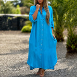 Sharon - Lässiges Weites Kleid – Blau