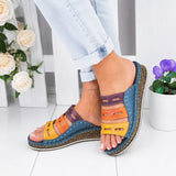 Christina - Bunte Freizeitsandalen – Blau