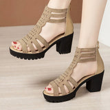 Krishan - Stilvolle Absatzsandalen – Gold