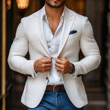 Loui - Eleganter Revers Zweiknopf-Blazer – Weiß
