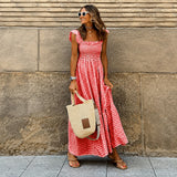 Sarah - Stilvolles, plissiertes Maxikleid – Rot