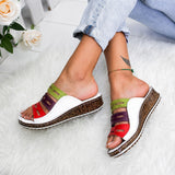 Christina - Bunte Freizeitsandalen – Weiß