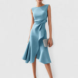 Stella - Elegantes ärmelloses Midikleid – Blau