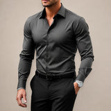 Gibbs - Formelles Slim Fit Hemd – Grau