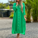 Sharon - Lässiges Weites Kleid – Grün