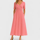 Piper - Midikleid mit kurzen Ärmeln – Rosa