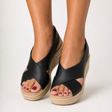 Iona - Lässige Keilsandalen – Schwarz