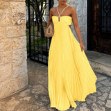 Inaya - Elegantes Sling-Maxi-Kleid – Gelb