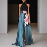 Annie - Ärmelloses Maxikleid mit Blumenmotiv – Blau