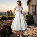 Kieran - Zeitloses A-Linien-Midikleid – Weiß