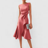 Stella - Elegantes ärmelloses Midikleid – Rosa