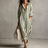 Elysia - Lockeres Langarm-Hemdkleid – Grün