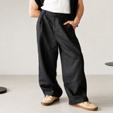 Hashim - Bequeme Weite Plissierte Hose – Schwarz